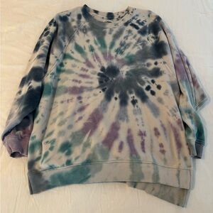 American Eagle Oversized Soft Tie- Dye Multicolor Crewneck Size M